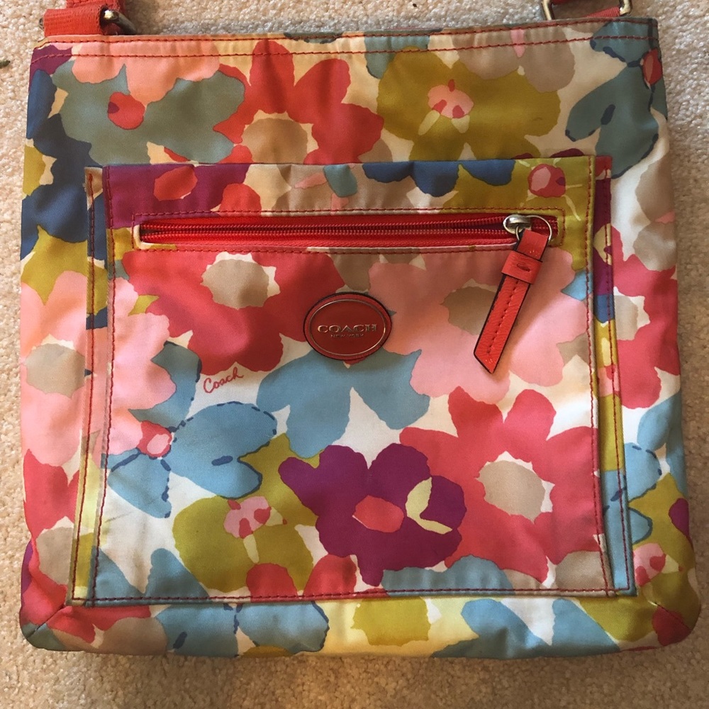 Coach floral cross body bag